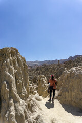 Fototapeta premium The Valley of the Moon in La Paz, Bolivia, is a geologically formed mud mountain that has been eroded over time.