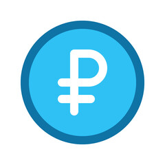 Obraz premium Illustration vector graphic icon of Russia Ruble currency. Filled line style icon. Vector illustration isolated on white background. Perfect for website or application design.