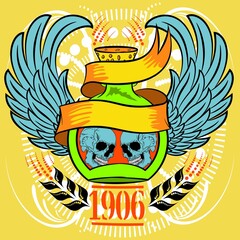 colorful illustration potion of death ,wings background