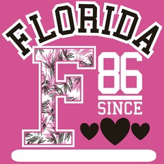 college style print letters with leaf textures on pink background