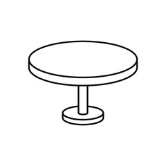 Circle table icon. Simple outline style. Round, pictogram, furniture, office, sign, conference, meeting, web, symbol, interior concept. Vector design illustration isolated on white background. EPS 10