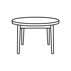 Circle table icon. Simple outline style. Round, pictogram, furniture, office, sign, conference, meeting, web, symbol, interior concept. Vector design illustration isolated on white background. EPS 10