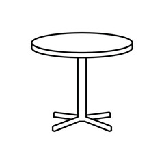 Circle table icon. Simple outline style. Round, pictogram, furniture, office, sign, conference, meeting, web, symbol, interior concept. Vector design illustration isolated on white background. EPS 10