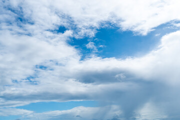 Obraz premium Copy space minimal concept of summer blue sky and white cloud abstract blank.