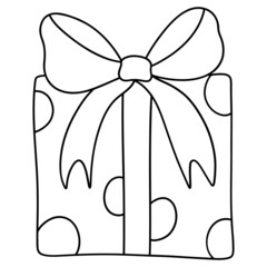 Christmas gift box outline design illustration for web, wedsite, application, presentation, Graphics design, branding, etc.