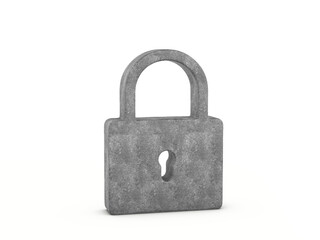 Concrete padlock symbol