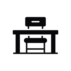 Black solid icon for student desk