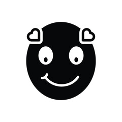 Black solid icon for smile