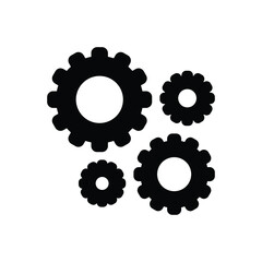 Black solid icon for gear