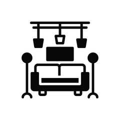 Black solid icon for lounge