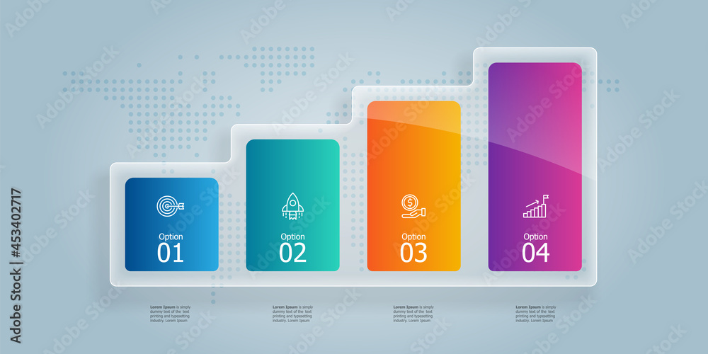 Wall mural abstract growth graph horizontal infogrphics element presentation