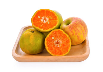 orange slices on white background