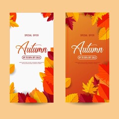 Flat design autumn sale banners collections