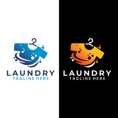 washing laundry logo icon vector
