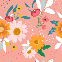 Gordijnen Flowers Vector Seamless Pattern. Ditsy style. Pattern for fashion and print.  © Maratussolehah