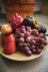 Fresh fruits. Assorted colourful tropical fruits. clean and healthy eating