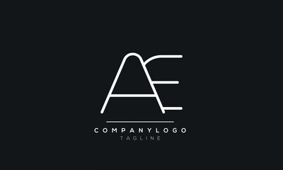Abstract Letter Initial AE EA A E Vector Logo Design Template.