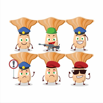 A dedicated Police officer of lactarius mascot design style