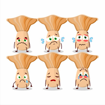 Lactarius cartoon in character with sad expression