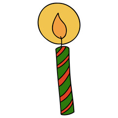 Christmas Birthday-Candle flat color illustration for web, wedsite, application, presentation, Graphics design, branding, etc.