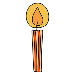 Christmas Birthday-Candle flat color illustration for web, wedsite, application, presentation, Graphics design, branding, etc.