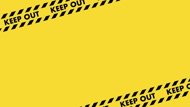 『KEEP OUT』フラットな斜めトラテープフレーム（ポリスライン/規制線/警戒用テープ）