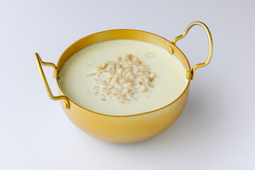 Rice Kheer Indian Sweet Payesh, Onam Payasam, Phirni dessert Mumbai, Kerala, India mithai festival...