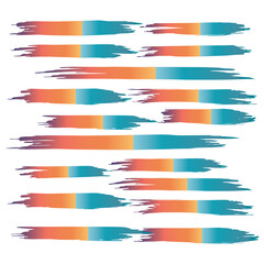 Obraz premium Colorful Brushes Distress. Watercolor Isolated. Grungy Collection. Stroke Freehand. Ink Frame. Brushstroke Handwritten. Grungy Freehand. Set Collection. Stroke Japanese.