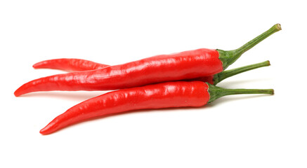 Red chili peppers on white background