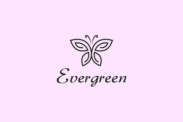 Vector abstract butterfly logo designs.evergreen, Nature,seeding,eco,bio,soil, growth logo design with minimal style