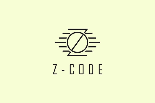 Creative letter Z and O .Fast Code icon illustration Template. Coding, Programmer, Developer icon illustration with flat style design.