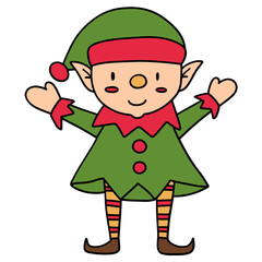 Christmas-Elf-Santa flat color design illustration for web, wedsite, application, presentation, Graphics design, branding, etc.