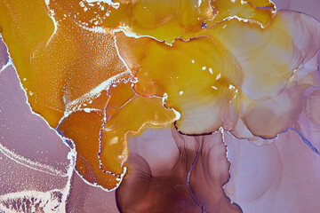 Abstract background. Drawing in the style of alcohol ink. Liquid marble texture. Modern Art. Close-up of the painting.