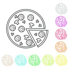 Pizza flat icon outline