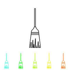 Broom icon color icon set