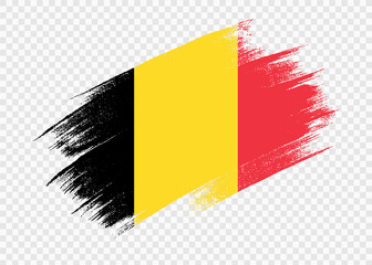 Belgium  flag with brush paint textured isolated  on png or transparent background,Symbol of Belgium,template for banner,promote, design,vector,top gold medal winner sport country