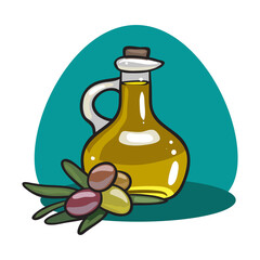 Olive fruit with olive oil