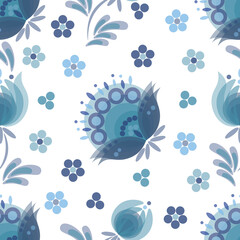 Naklejka premium seamless vector texture floral pattern for trendy prints on a white background