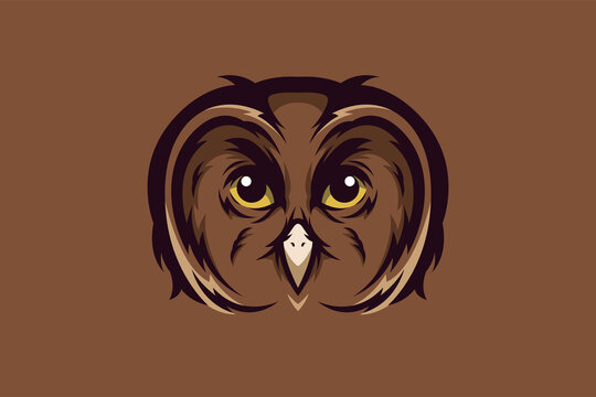 Owl Head Mascot Logo 