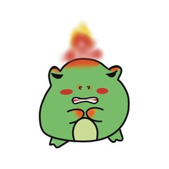 the charming toad is angry and burns with indignation.