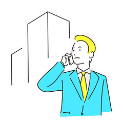 電話をかけているビジネスマン