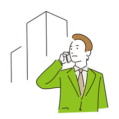 電話をかけているビジネスマン