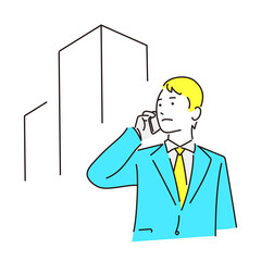 電話をかけているビジネスマン