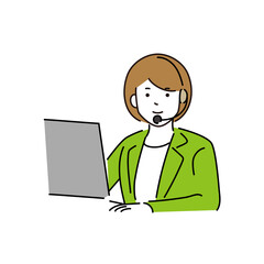 コールセンターで働く女性