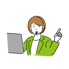 コールセンターで働く女性