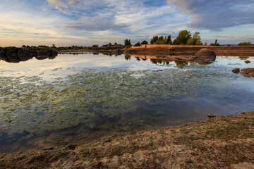 Landscape in the Natural Area of Barruecos. Malpartida de Caceres. Extremadura. Spain.