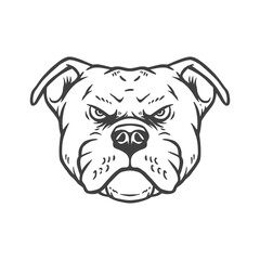 head of bulldog head design illustration vector tempalte, design elemet for logo, poster, card, banner, emblem, t shirt. Vector illustration