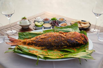 grilled fish with vegetables