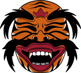 balibese mask vector with old school style