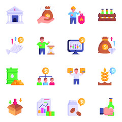 Goods Trading Flat Icons Download

